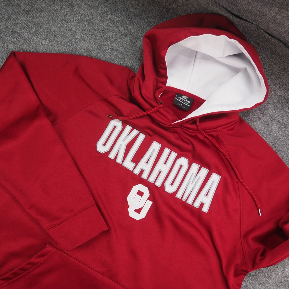 Oklahoma Sooners Hoodie Mens Large Crimson Solid Colosseum NCAA Sooners Fan Gear